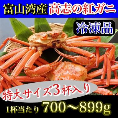 ふるさと納税 魚津市 【冷凍品】魚卸問屋のベニズワイガニ　700g〜800g級×3杯