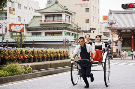 浅草人力車の一番の老舗！浅草観光人力車乗車チケット【２名様９０分コース】_0046-003-T03