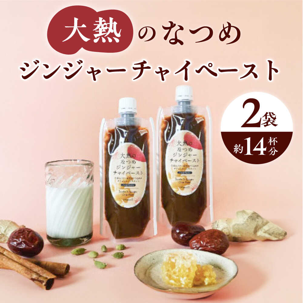 【ふるさと納税】大熱のなつめジンジャーチャイペースト 【ノンカフェイン】 黒豆 小袋210g×2本セット(約14杯分) インスタント チャイ 食品用ペースト 生姜 なつめ スパイス はちみつ 黒豆 おすすめ 人気 ドリンク 飲み物 温活 広島県福山市/TABEL株式会社 [BAAJ005]