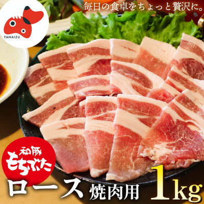 ジューシー!　ブランド豚「和豚もちぶた」ロース焼肉用1kg【配送不可地域：離島】【1370799】