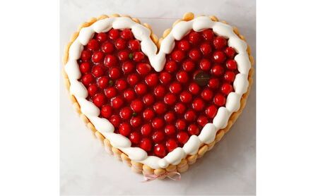 洋菓子店カサミンゴーの高級洋菓子特注ハート形シュス木苺レアチーズケーキ 14cm 