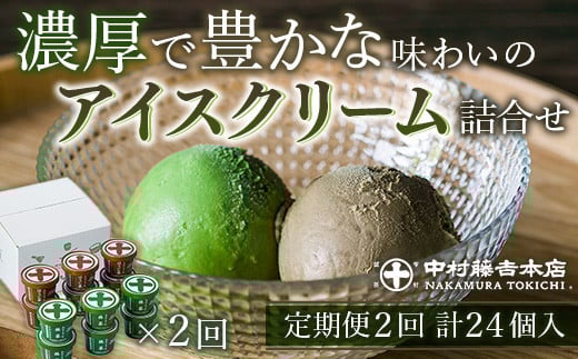 
            ＜定期便・全2回＞《中村藤吉本店》濃厚で豊かな味わいのアイスクリーム詰合せ(2種・計12個×2回)【uj-AZ018】【中村藤吉本店】
          