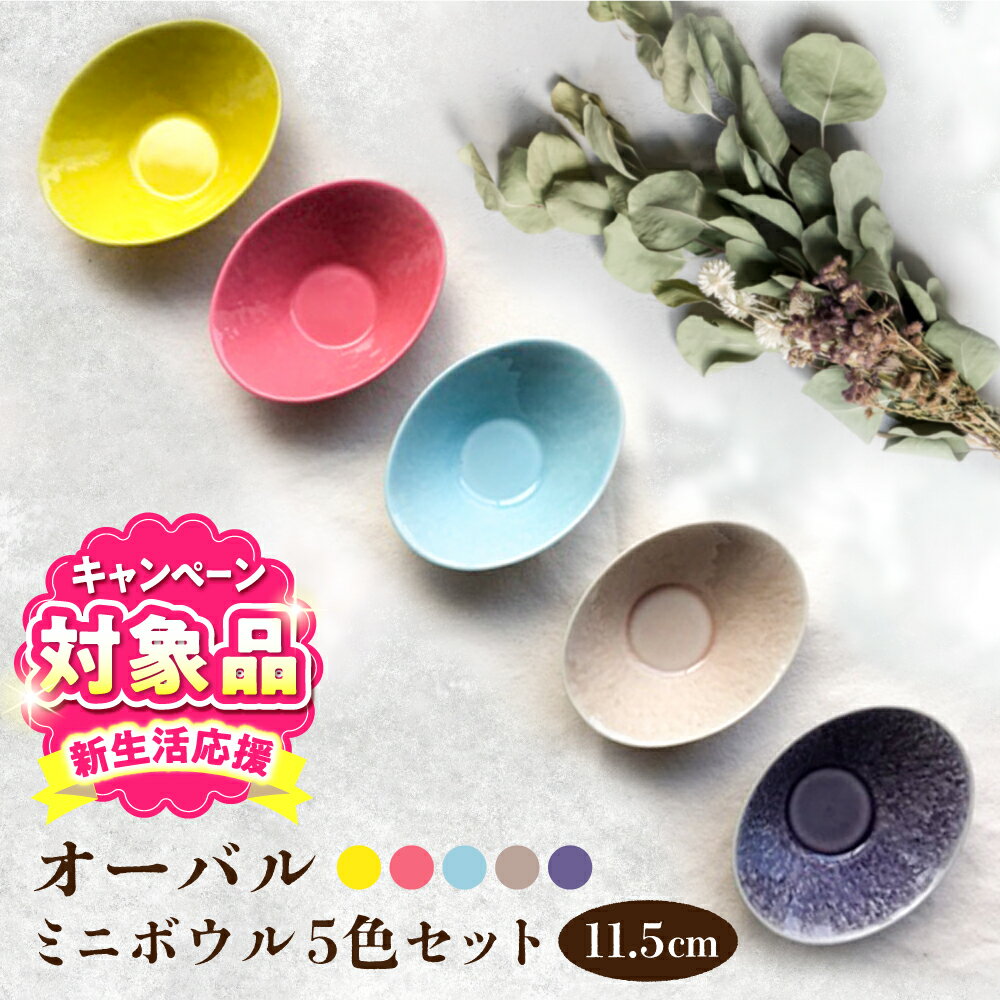 【ふるさと納税】【キャンペーン対象】【瀬戸焼】多用途に活躍！ 瀬戸焼 オーバルミニボウル おしゃれな5色セット 【まるたか水野コーポレーション】/ 食器 皿 取り皿 陶器 / 瀬戸市[BBBF002]