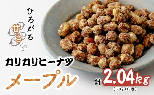 おつまみピーナッツ カリカリぴーなつ メープル 170g×12個入り 2,04kg | ピーナツ ぴーなっつ ピーナッツ ぴーなつ おつまみ お菓子 おやつ 落花生 ピーナッツ メープル 軽食 酒のつまみ 家飲み ティータイム 間食 鳩屋 埼玉県 北本市