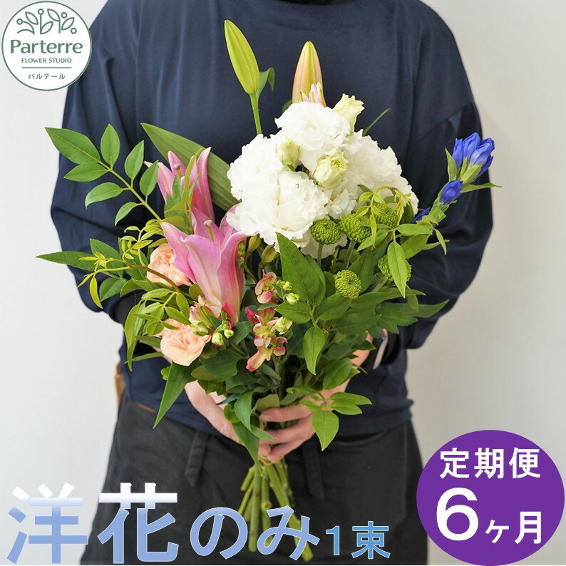 【ふるさと納税】 【定期便 / 6ヶ月】花 お供えのお花 洋花のみ使用 1束 生花 枕花 法事 初七日 四十九日 百か日 一周忌 三回忌 三十三回忌 命日 秋彼岸 春彼岸 正月 おしゃれ 花 工房 パルテール