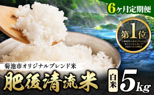 【6ヶ月定期便】熊本県産 白米 肥後清流米 5kg 熊本県産 ふるさと納税 精米 米 こめ ふるさとのうぜい コメ お米 おこめ《お申込み翌月から出荷》