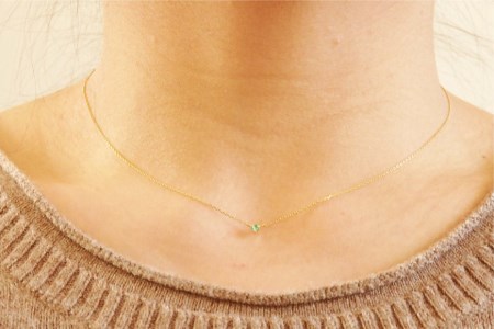 ネックレス 5月 誕生石 K18 イエローゴールド エメラルド アクセサリー ジュエリー プレゼント ギフト 贈りもの / 工房グリーム / 山梨県 中央市