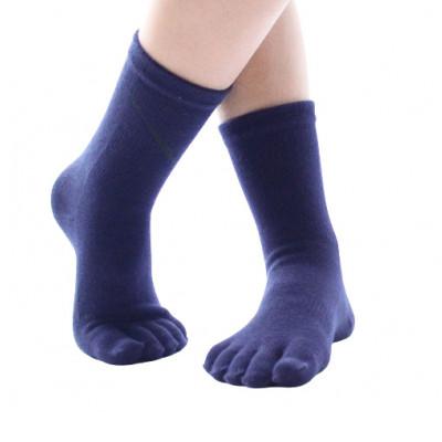 ふるさと納税 海陽町 【子供サイズ19〜21cm/クルー丈/ネイビー】五本指消臭ソックス4足セット