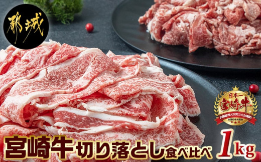 
宮崎牛切り落とし食べ比べ1kg_AC-2521_(都城市) 牛肉 ブランド和牛 牛バラ切落し肉 ウデ モモ切落とし肉 500g 薄切り肉 牛バラスライス 牛小間切れ 国産黒毛和牛 お取り寄せ グルメ
