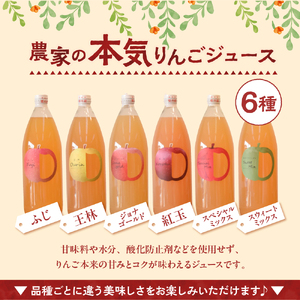 青森 りんごジュース 1L×6本  りんご 果汁 100％ ストレート 飲み比べ セット