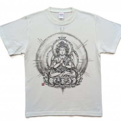 
                  手描きTシャツ 仏画 大日如来 金剛界 白 (半袖 Lサイズ)【1662849】
                