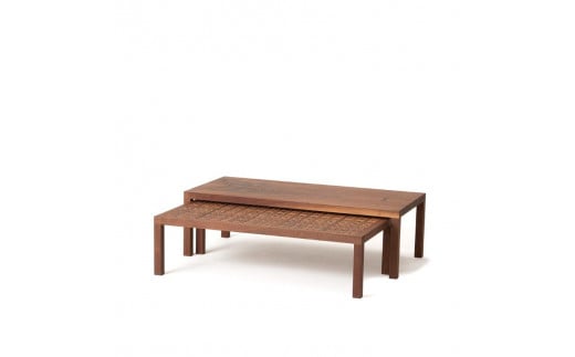 旭川家具 カンディハウス 一本技 ネストテーブルセット ウォルナットOFN