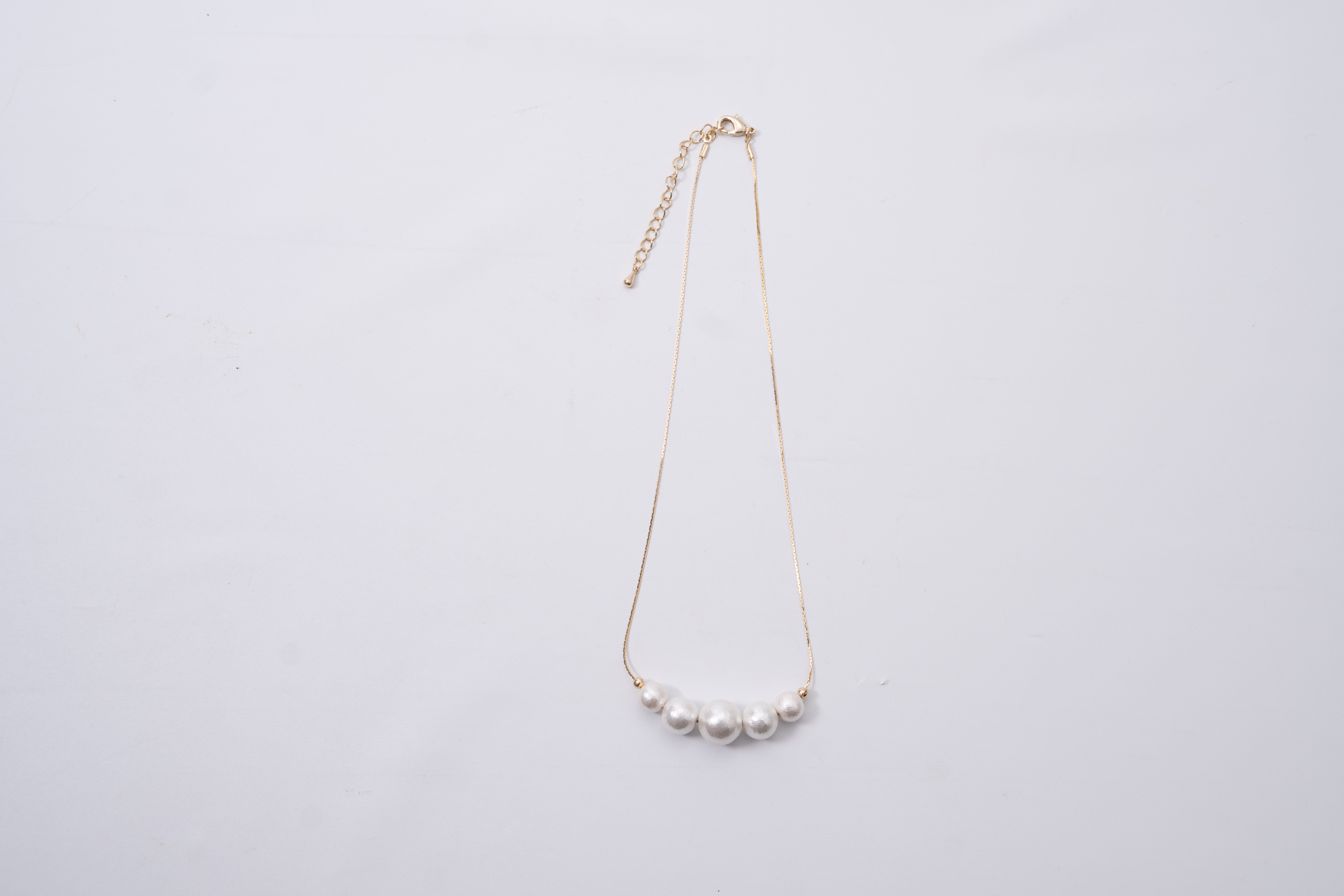 コットンパール「ホワイト」ゴールドチェーンネックレス【～en～】｜コットンパール ネックレス アクセサリー 入学式 卒業式 結婚式 ゴールド