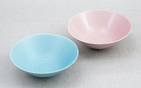 【波佐見焼】アイシー ボウル 大 （ブルー・ピンク） ペアセット【団陶器】 [PB114]