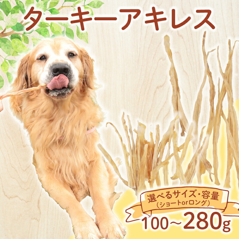 【ふるさと納税】 ドッグフード ターキーアキレス ロング ショート 七面鳥の筋 選べる容量 100g～280g 七面鳥 筋 ドックフード ターキー アキレス ペット おやつ ペット用品 犬用 無添加 無着色 国内製造 安心 安全 自然食品 ケーティーコモディティ KT 新潟県 新発田市