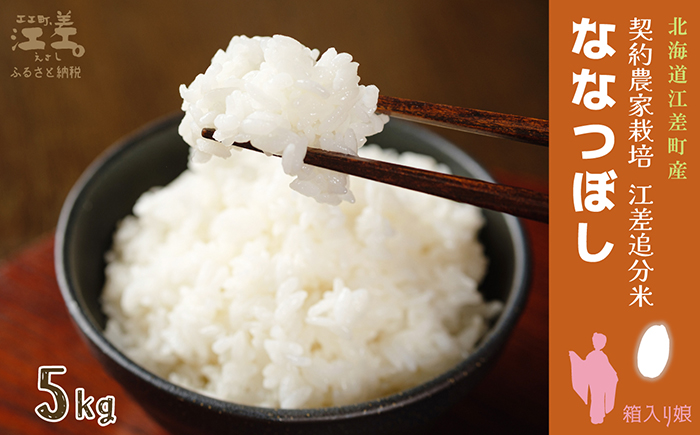 【新米先行予約】契約農家栽培 江差追分米『ななつぼし』【5kg】令和7年産　2025年産　北海道江差町産　北海道米　白米　精米　お米　おこめ　こめ　ご飯　ごはん　農家直送　単一原料米　ブランド米　甘みと粘りの調和