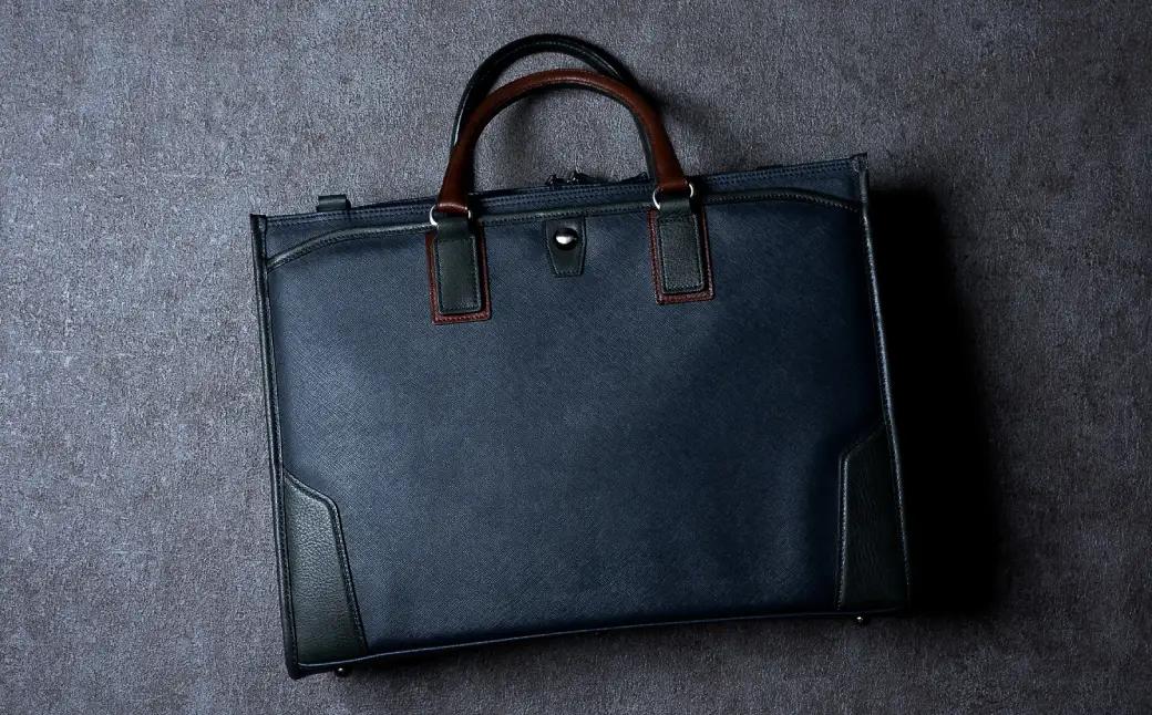 豊岡鞄 craftsmanship サフィアーノ 3方開きビジネス ネイビー 888315 / 木和田正昭商店 ブリーフケース ビジネスバッグ メンズ A4ファイル対応 ノートPC収納 通勤 カバン 