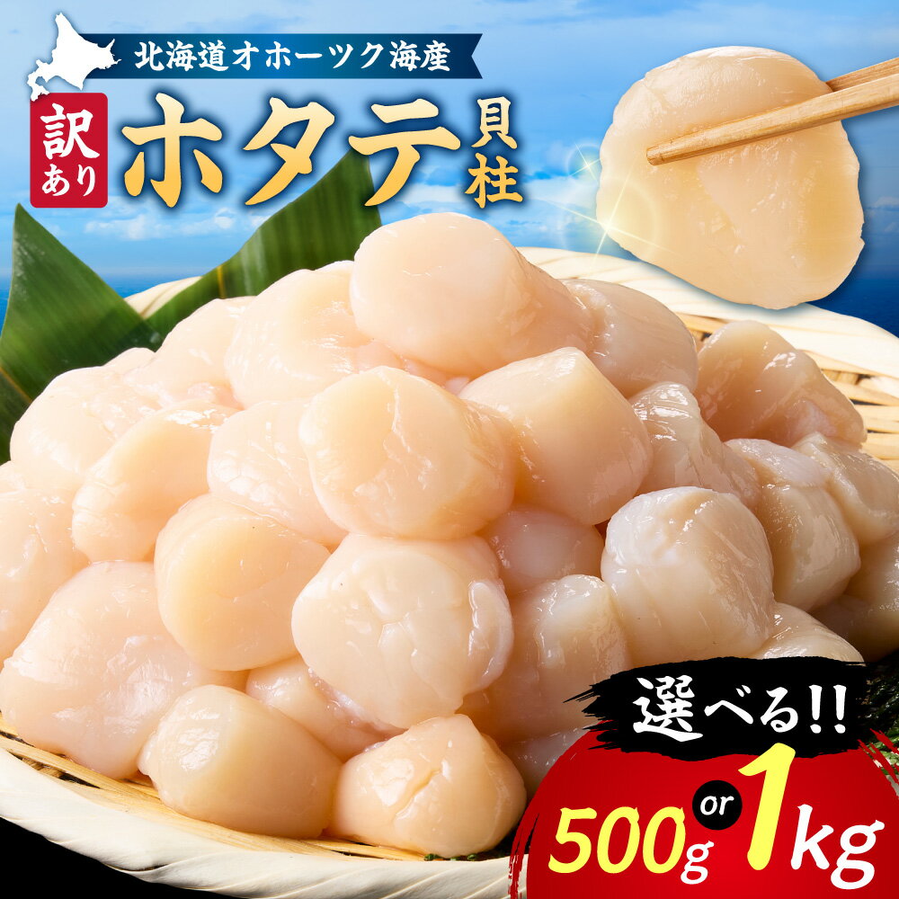 【ふるさと納税】【訳あり】北海道オホーツク海産ホタテ玉冷 (500g/1kg)【無添加】【配送不可地域：離島・沖縄県】