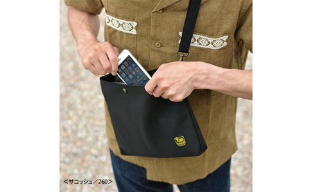 サコッシュ／260　バンナイズ バリスティック ナイロン ブラック 斜め掛け 耐久性 お散歩 買い物 お出かけ ファッション カバン バッグ 