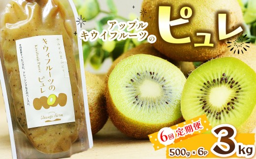 【定期6回】アップルキウイフルーツのピュレ  3kg  | 果物 ドレッシング ヨーグルト 美容意識 トッピング キウイフルーツ ピュレ フルーツ たれ 栃木県 那珂川町 送料無料