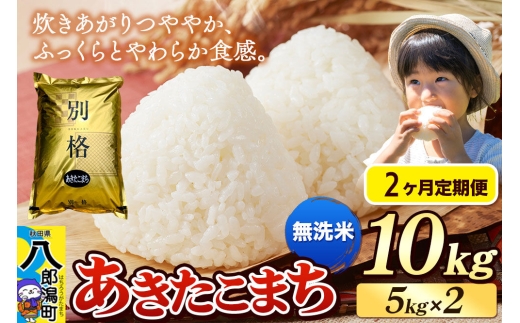 《令和8年産 新米》《定期便2ヶ月》米 あきたこまち 10kg（5kg×2袋）【無洗米】秋田県産 [新米 米 コメ 無洗米 あきたこまち おいしい 美味しい 安全 自然の恵み]