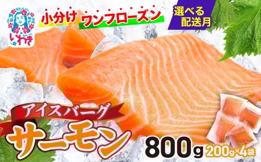 【2026年1月発送】アイスバーグサーモン（アトランティックサーモン）　約800g（約200g×4袋） 刺身 フィレ 個包装 冷凍 さけ サケ 生食サーモン 鮭 魚 海鮮 手巻き寿司 海鮮丼 人気 おすすめ ノルウェー産