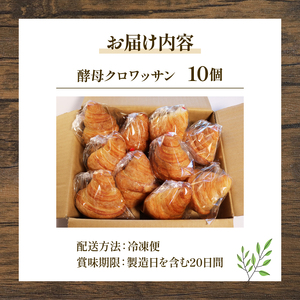 酵母 クロワッサン 10個 ( パン 惣菜パン 冷凍 パン 無添加 バター クロワッサン 天然酵母 酵母 冷凍 詰め合わせ 国産 小麦 朝食 朝ごはん お取り寄せ 食べ比べ 京都 京 木津川 ) パン