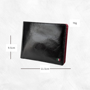 牛革 二つ折り財布  ステッチA(ネイビー×ブラウン)