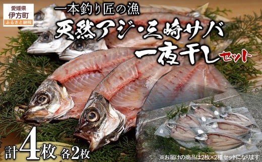 【一本釣り 匠の漁】天然アジ・三崎サバ一夜干しセット（各2枚） 【 ふるさと納税 人気 おすすめ ランキング あじ アジ さば サバ 一夜干し あじ一夜干し アジ一夜干し サバ一夜干し さば一夜干し 一夜 干し セット 詰合せ 海鮮 新鮮 愛媛県 伊方町 送料無料 】 IKTJ005
