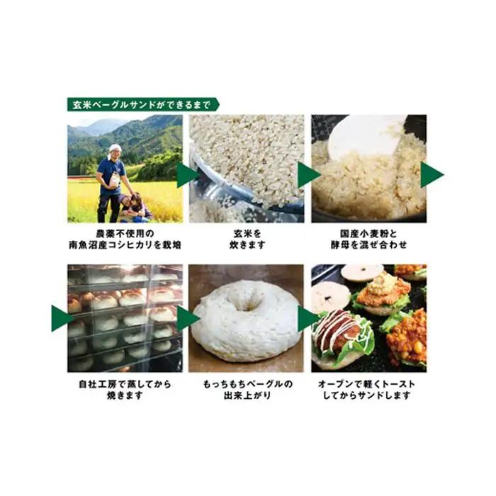 ＜定期便＞玄米ベーグル10個【冷凍】×3か月 栄養豊富・毎朝の習慣に_BR【定期便 玄米 ベーグル もちもち もっちり ふんわり 食物繊維 ミネラル 天然酵母 冷凍 無添加 手軽 国産小麦 おやつ 栄