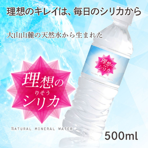 理想のシリカ 500ml × 48本 (1ケース24本入 × 2ケース)　水　ミネラルウォーター　シリカ 水