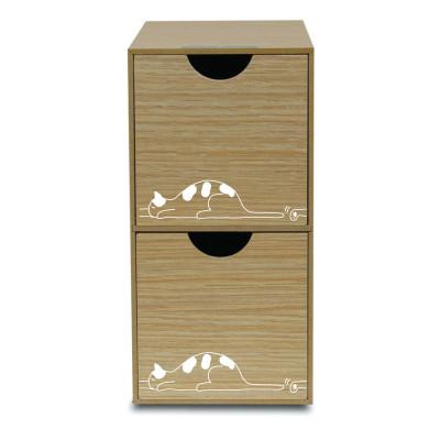 ふるさと納税 和歌山市 バスク SHIPPO ミニ収納BOX ナチュラル ネコのイラストがかわいい木製のミニ収納ボックス