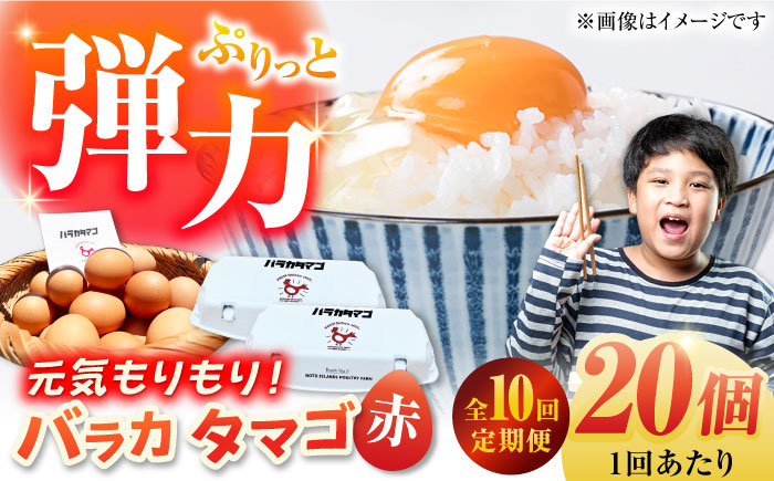 【全10回定期便】【ギフトBOX】バラカタマゴ 20個入 M～Lサイズ 卵 玉子 国産 五島市 / 五島列島大石養鶏場 [PFQ056]