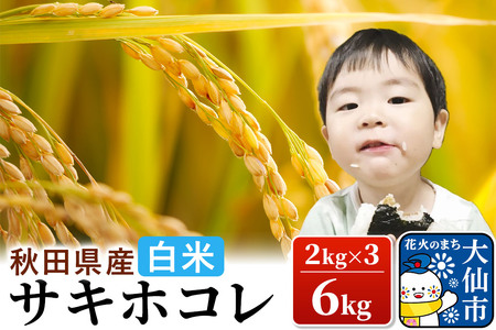 米 令和7年産「特別栽培米 サキホコレ」6kg（2kg×3）【白米】おこめのさわた【特A】