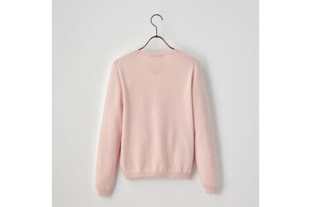 ベビーカシミヤ　クルーネックセーター　レディース　Lサイズ　【ピンク】 【178007-3】 ｶｼﾐﾔ 天然素材 ｾｰﾀｰ 服 国産 国内製造 ﾍﾞﾋﾞｰｶｼﾐﾔ
