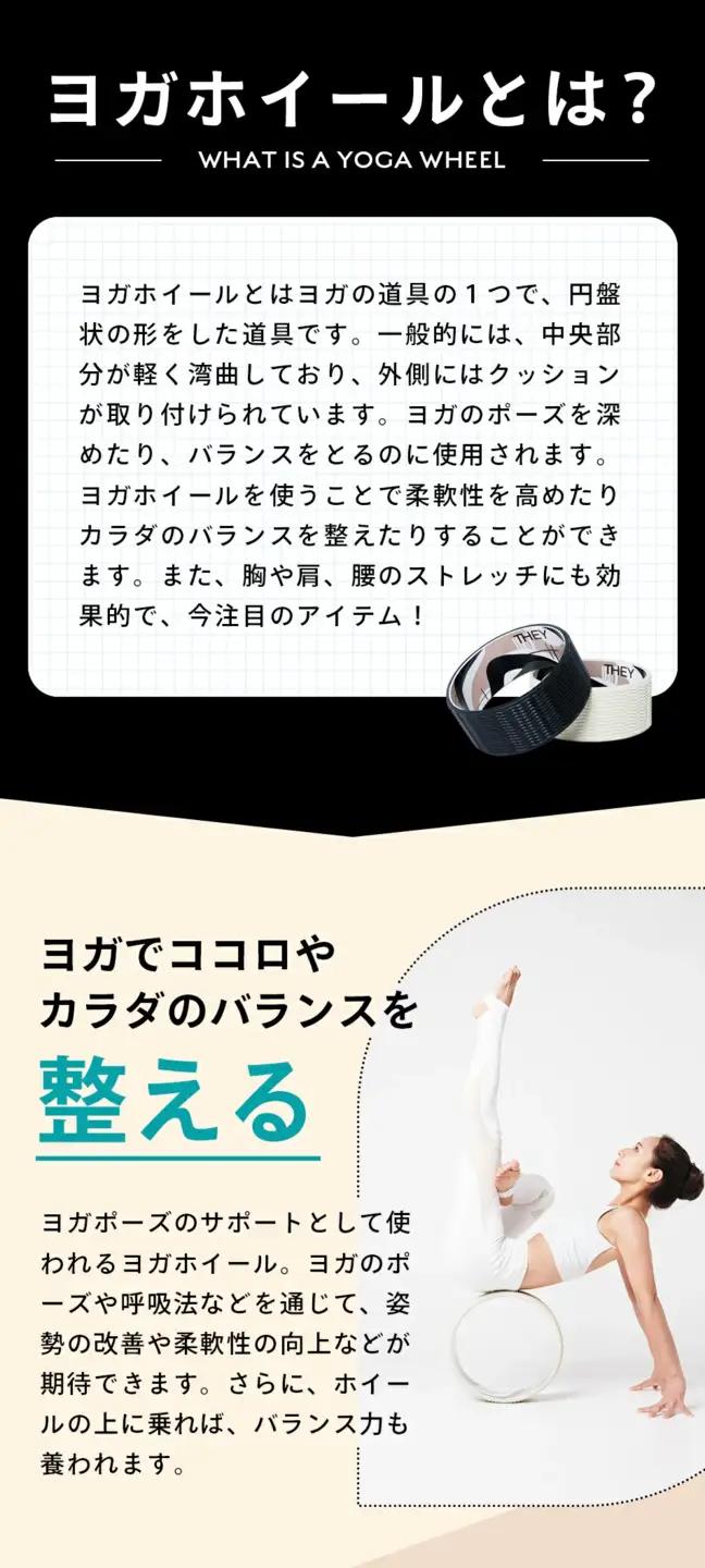 THEY ヨガホイール（ブラック） | ヨガ 筋トレ トレーニング ストレッチ 健康 ヨガリング ピラティスホイール ストレッチ用リング 背中ストレッチ ヨガ器具 ダイエット器具 体幹トレーニング [