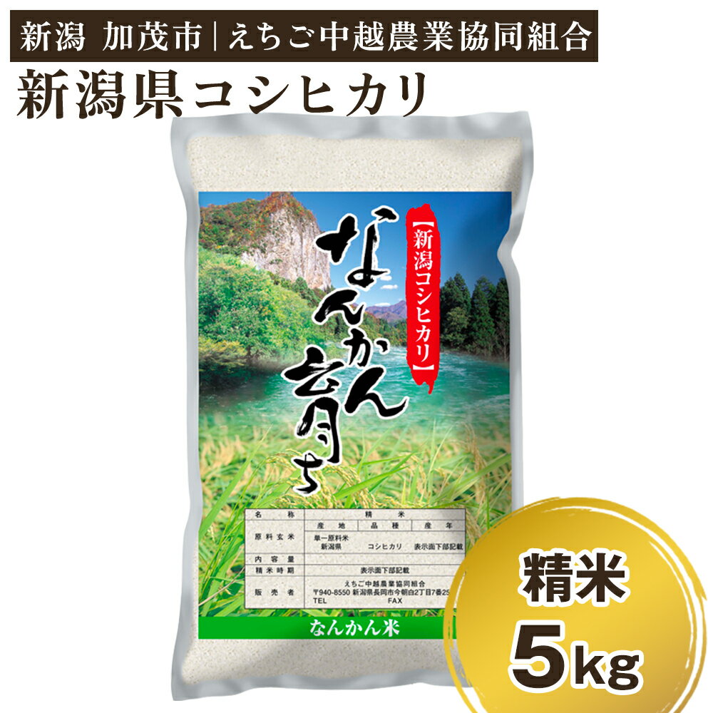 【ふるさと納税】【令和7年産】新潟産コシヒカリ なんかん育ち「こしひかり米」精米5kg 《順次出荷》 白米 特別栽培米 えちご中越農業協同組合