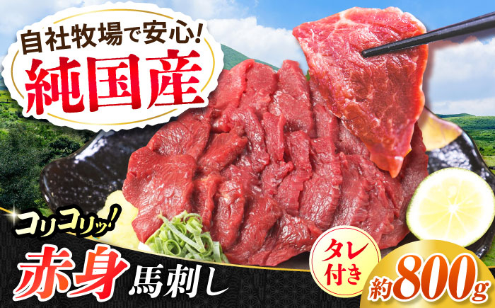 
            『純国産』熊本の味 コリコリ 赤身 馬刺し 計約800g（約400g×2セット）タレ付【有限会社 九州食肉産業】 [AYCN060]
          