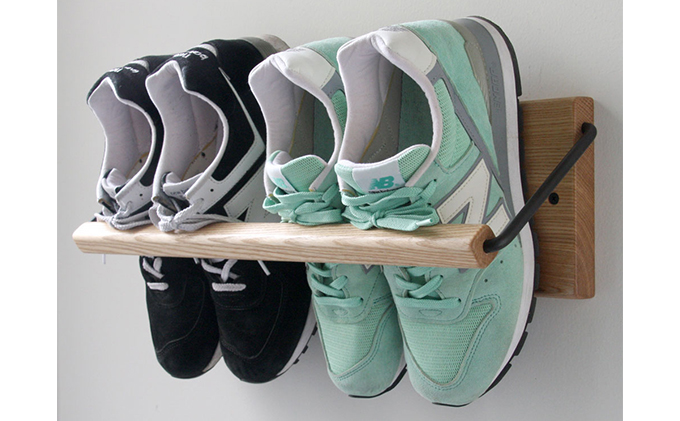 Sneaker wall スニーカーウォール  SW-450TM タモ（おおよそ2足収納 タモ無垢材 壁掛け 木製 シューズラック スリッパラック）【配達不可：沖縄・離島】 雑貨 日用品 