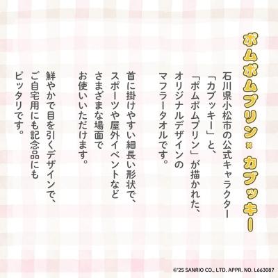 ふるさと納税 小松市 【小松市限定デザイン】 ポムポムプリン×カブッキー マフラータオル2枚セット(宇宙・緑チェック) |  | 01