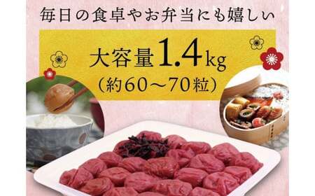 梅干し 紀州南高しそ梅干し 1.4kg 大粒 ご家庭用【inm200B】