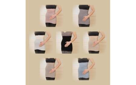 M205　シルク腹巻きブラックサンドベージュ