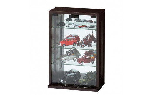 【ダークブラウン】卓上コレクションケース 縦型