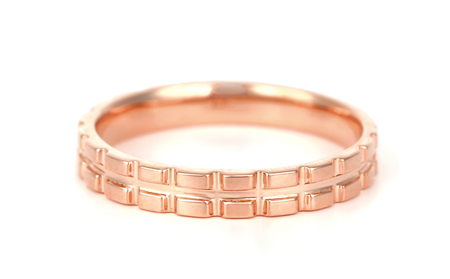 K18PG　地金キャタピラーデザインリング　R3938-R【サイズ：8号～20号（0.5号刻み対応可）】