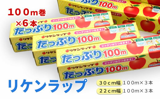 
リケンラップ　たっぷり🄬100ｍ詰合せ（6本）　【11218-0662】
