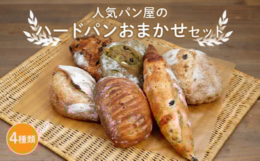 ハード系パンおまかせセット(4種) パン 詰め合わせ セット 人気 おまかせ 京都
