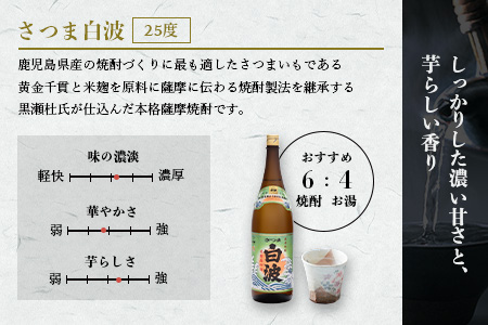 枕崎の定番焼酎 2種【白・黒】1800ml×各1本【薩摩焼酎】芋焼酎 黒麹 A6−24【配送不可地域：離島】【1621774】
