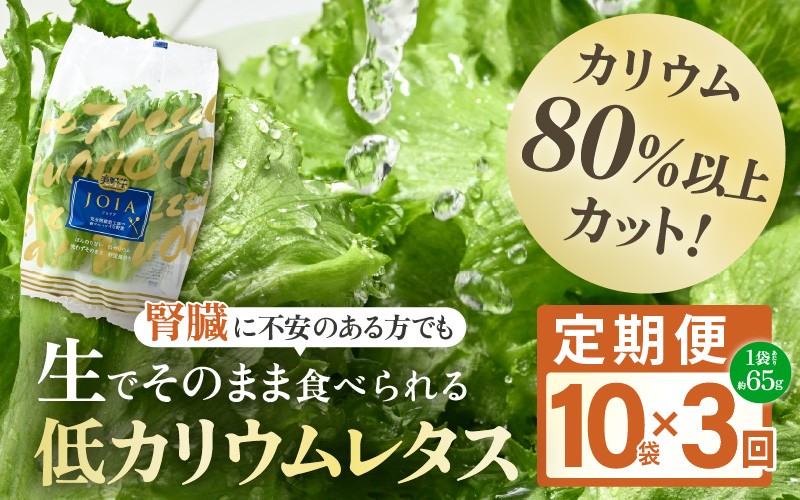 
                  定期便 ≪3ヶ月連続お届け≫ 【機能性×美味しさ】低カリウム水耕レタス JOIA（ジョイア） 約65g×10袋（栽培期間中農薬不使用・洗わず食べられる）　【野菜 生野菜 レタス サラダ お弁当 水耕栽培 洗わず食べられる 時短 付け合わせ】[m40-c008]
                