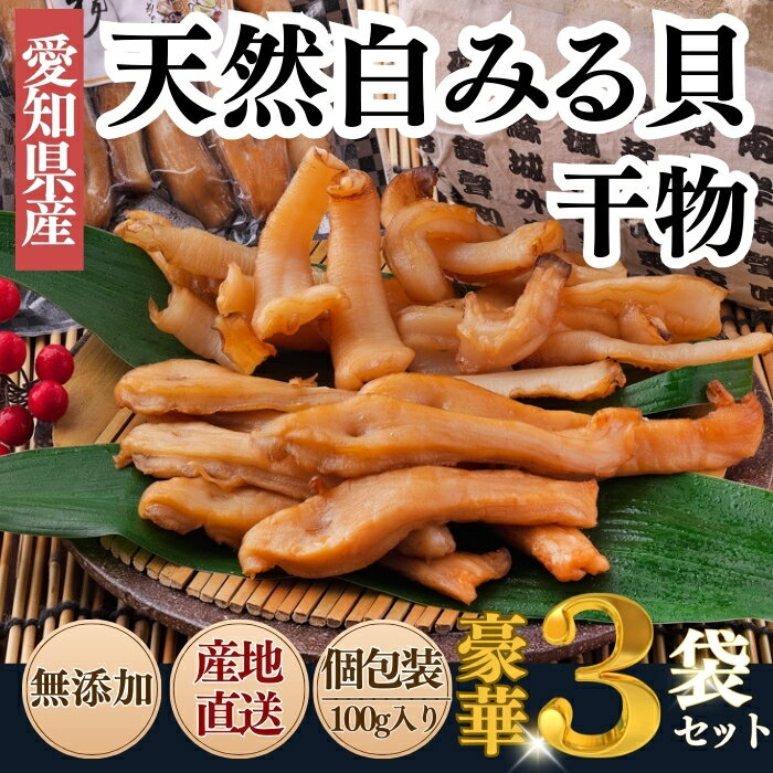 【ふるさと納税】 天然 白ミル貝 干物 100g×3袋 セット 冷凍 天日干し ( 新鮮 天然 小分け 真空パック 簡単調理 便利 貝 海鮮 鮮度 魚貝 貝 海の幸 ご飯のお供 貝 おつまみ 肴 晩酌 魚介類 酒の肴 白みる貝 みる貝 みるがい ミル貝 三河湾 ふるさと納税貝 おすすめ 人気