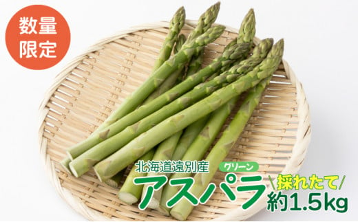 遠別産アスパラ（緑）L・Mサイズ混合　約1.5kg	【2025年5月上旬より順次出荷】											